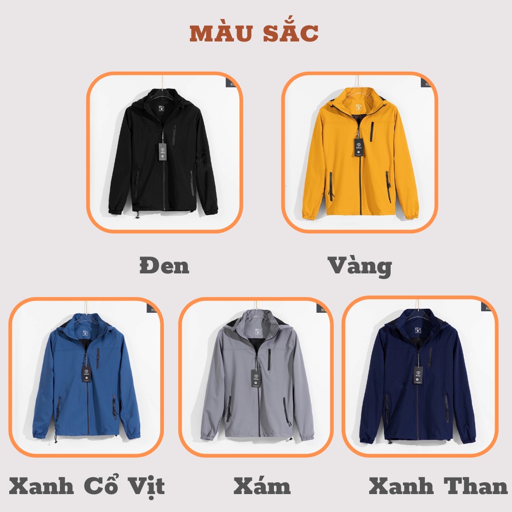 Áo khoác gió nam 2 lớp chống nước 2021 chất liệu gió tráng bạc chống tia UV chống nước chống nắng ngăn gió VALIZA AG03