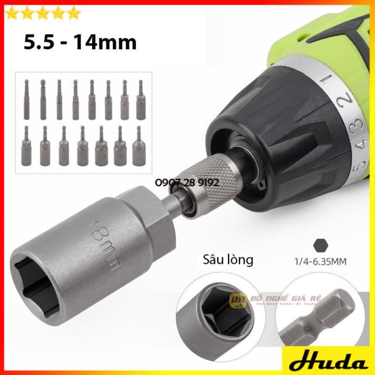 Đầu Chụp BuLong 80MM - Chụp Bulong Sâu Lòng Bắn Vít Chân Lục Giác