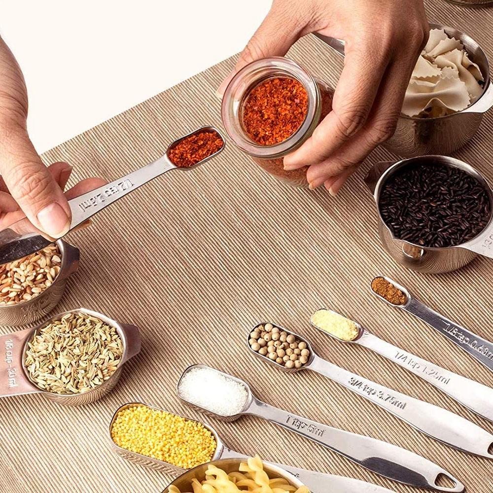 Set 13 Muỗng Đo Lường Bằng Thép Không Gỉ Tiện Dụng Khi Làm Bánh / Pha Cà Phê