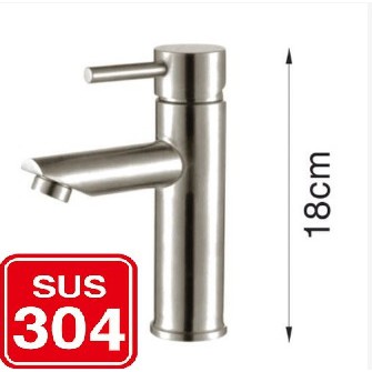 Vòi lavabo nóng lạnh cao cấp inox304, cao 18cm, Tặng kèm 02 dây cấp nóng lạnh 60cmm, bảo hành 03 năm