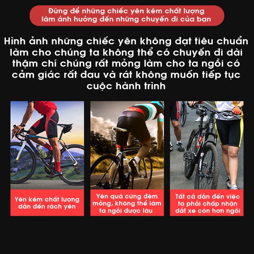 Yên xe đạp điện Yên xe đạp điện Sport Siêu Êm mềm dẻo Thoáng Khí Chống Sốc Có Phản khung cảnh Báo an toàn và đáng tin cậ