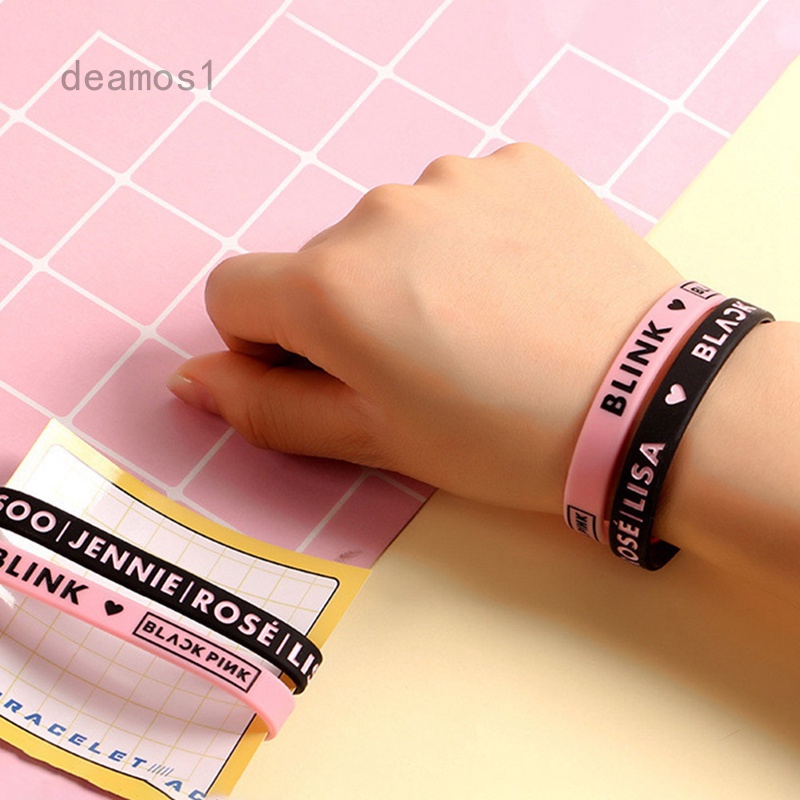 Bộ vòng tay bằng gel silica chủ đề KPOP BLACKPINK LISA ROSE JISOO JENNIE