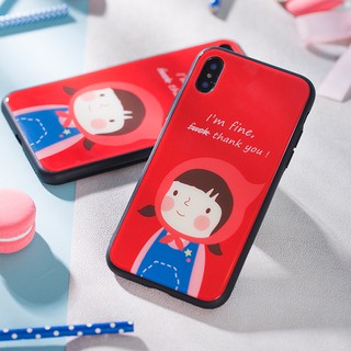Ốp lưng iphone hình cô bé quàng khăn đỏ chất lưng kính cường lực iphone 6 6s 6plus 7 plus 8 X XS XR XS max 11 pro k75