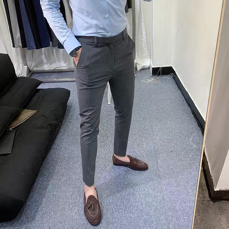 Quần tây nam Korean cao cấp chất vải tuyết mưa, co giãn 4 chiều Hàn dáng ôm body chống nhăn tuyệt đối | BigBuy360 - bigbuy360.vn