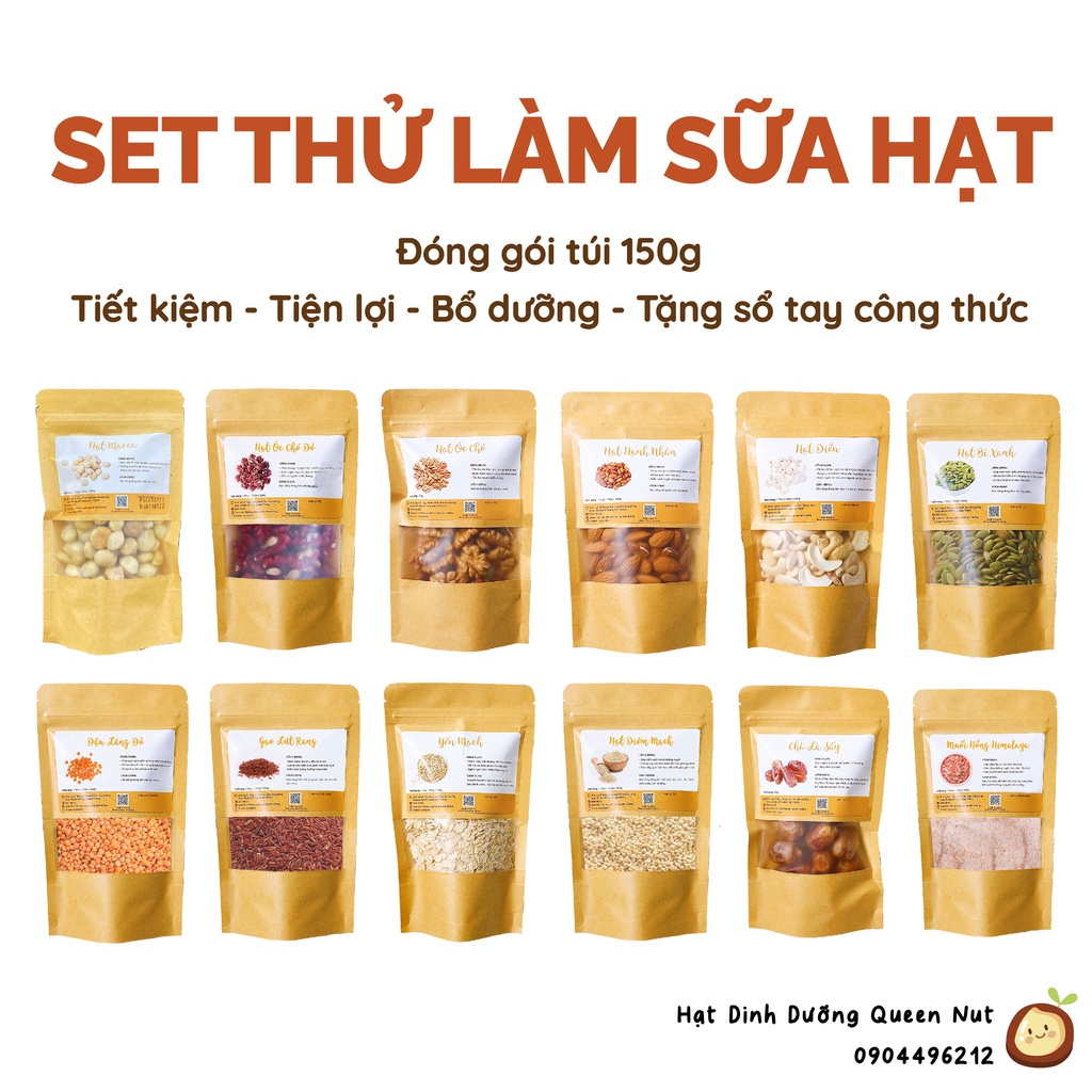 Set làm sữa hạt gói 150g - tặng sổ tay công thức sữa hạt - ảnh sản phẩm 1