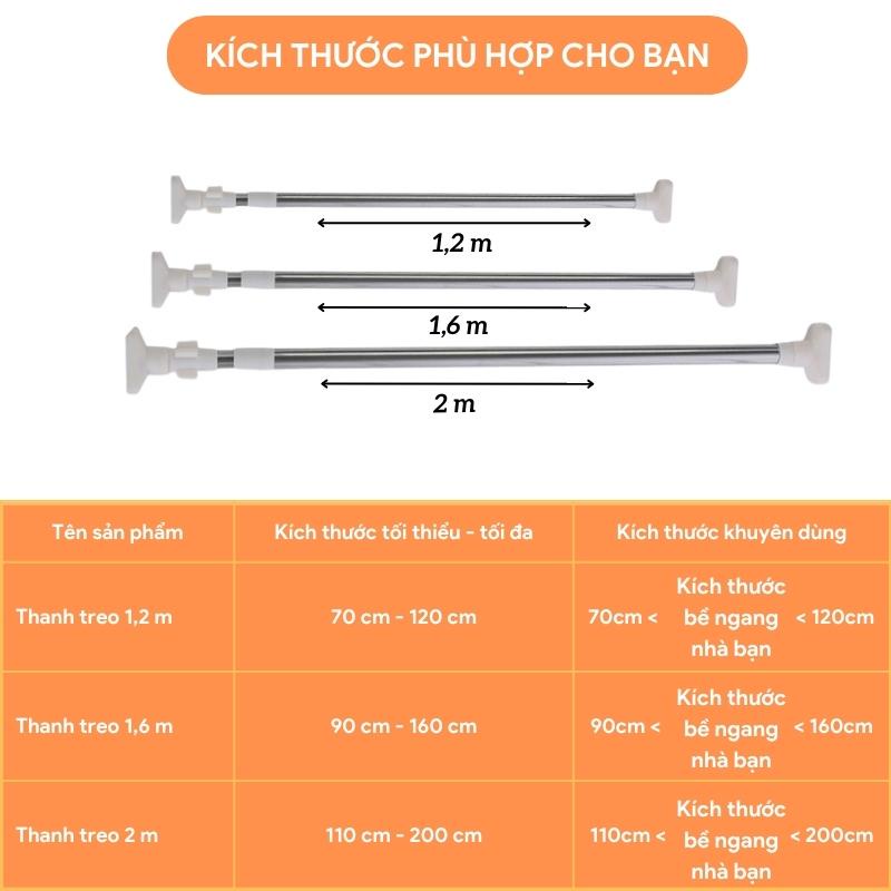 Thanh Treo Quần Áo, Thanh Treo Rèm Đa Năng Thông Minh Không Cần Khoan Đục - Gia Dụng Nhà Đẹp Giá Sỉ