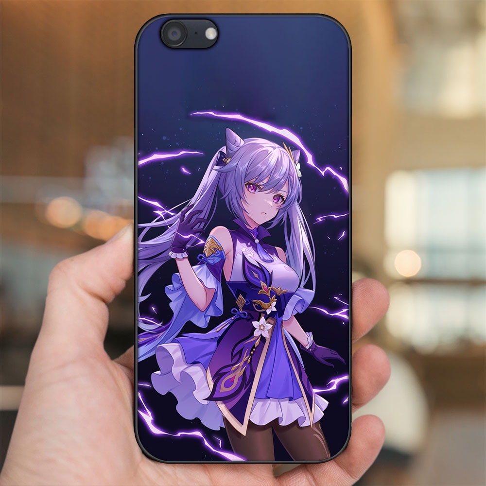 Ốp lưng Oppo A71 viền đen in hình Keqing Genshin Impact