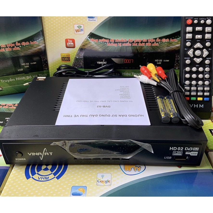 Bộ Truyền Hình Vệ Tinh Vinasat HD02+ (THVL1,2, ANTV, TTXVN,.HD Miễn Phí)