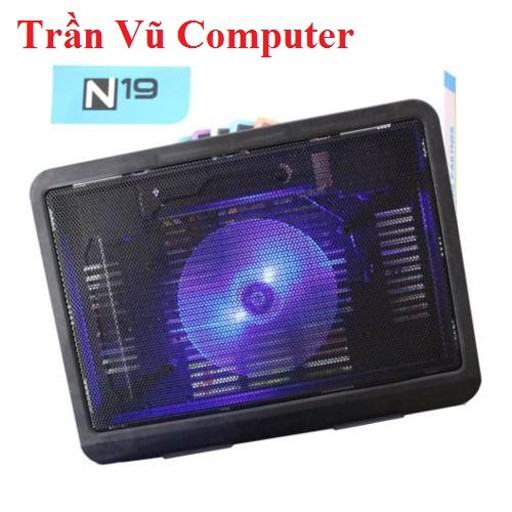 Quạt Tản nhiệt Laptop V19, Quạt Tản nhiệt Laptop N19, Đế tản nhiệt Laptop 1 fan làm mát cực nhanh