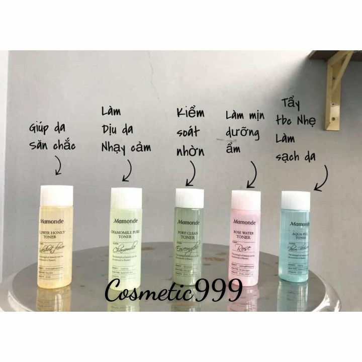 [Auth 100%] Kit nước hoa hồng mamonde mini đa năng  flower toner trial kit-cosmetic999