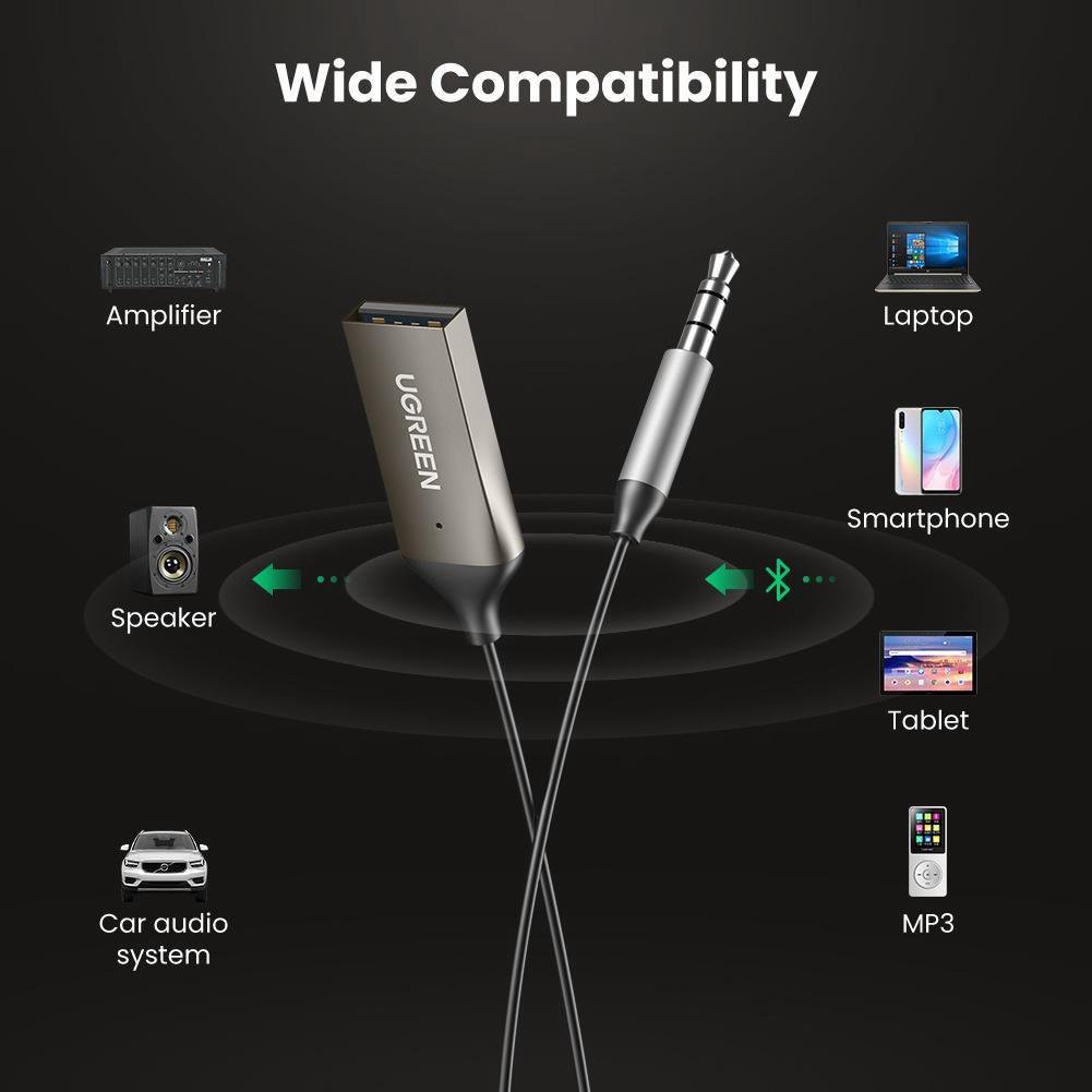 [Free ship từ 150k ] Bộ thu Bluetooth 5.0 tích hợp mic đàm thoại Ugreen 70601 Hưng Thịnh computer