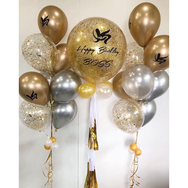 Bóng bay jumbo màu vàng in chữ theo yêu cầu