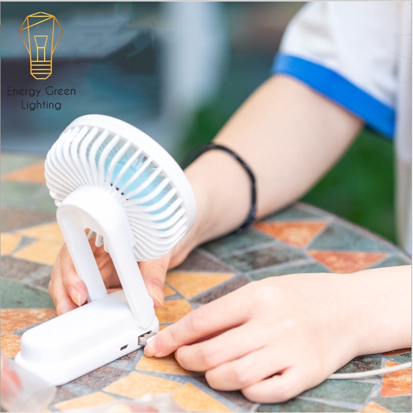 Quạt Mini Cầm Tay Energy Green Lighting F1 Tích Điện 3 Chế Độ Gió - Dung Lượng Pin 2500 mAh - Nhỏ Gọn Độ Ồn Thấp