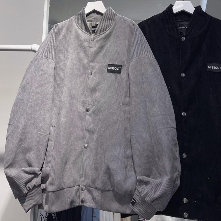 12.12 áo Bomber Miss..out_ màu xám unisex ảnh thật SSSTore ( nam nữ mặc đều được)