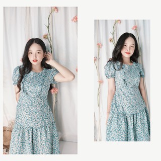Đầm hoa bèo ngực cực thơ form A