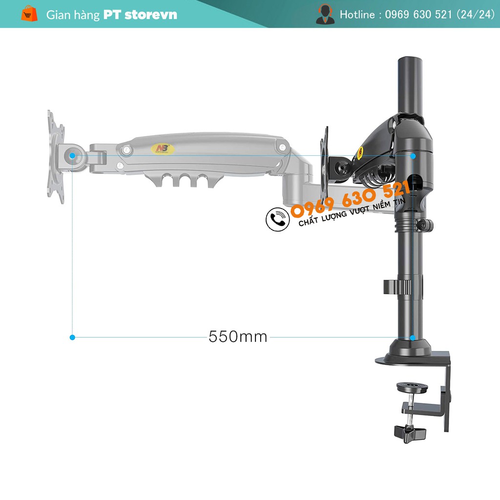 [SẢN PHẨM MỚI] GIÁ TREO MÀN HÌNH NB-H80 - TẢI TRỌNG 9KG - XOAY MÀN 360 ĐỘ