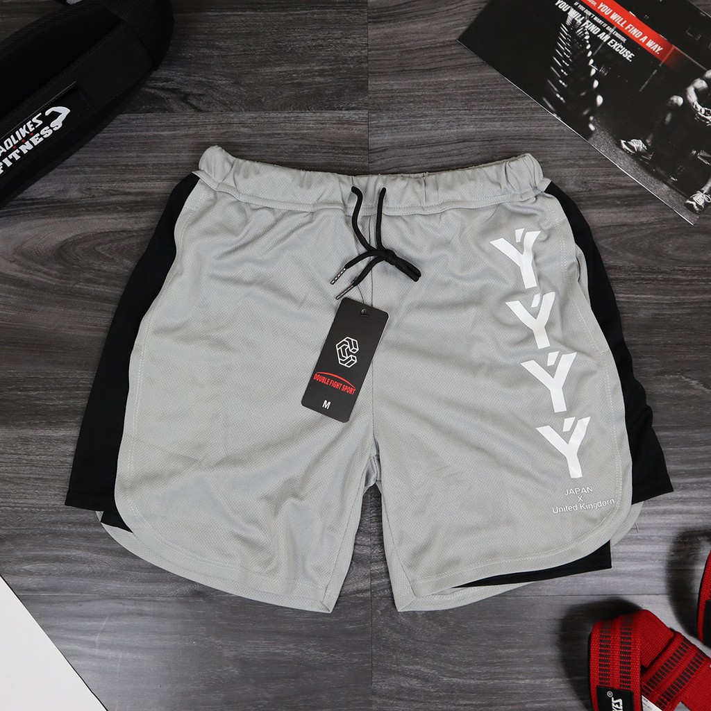 Quần Short 2 Lớp Tập Gym, Thể Thao Nam Ý