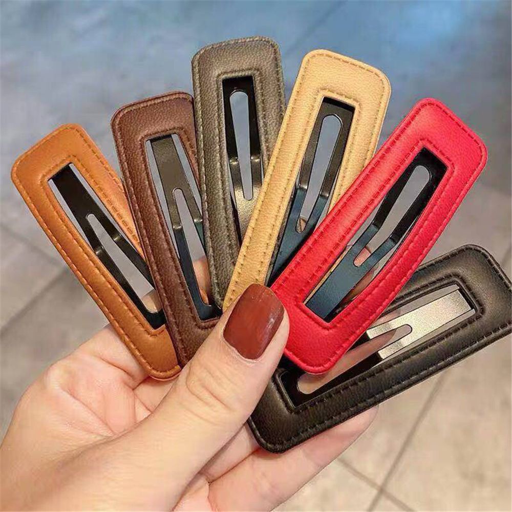 Kẹp tóc BB bằng PU nhiều màu sắc thời trang cho nữ