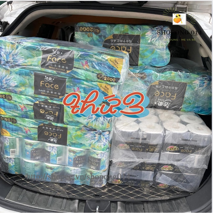 Giấy vệ sinh Face đen dây 10 cuộn x 180g, giấy cuộn, giấy lau khô