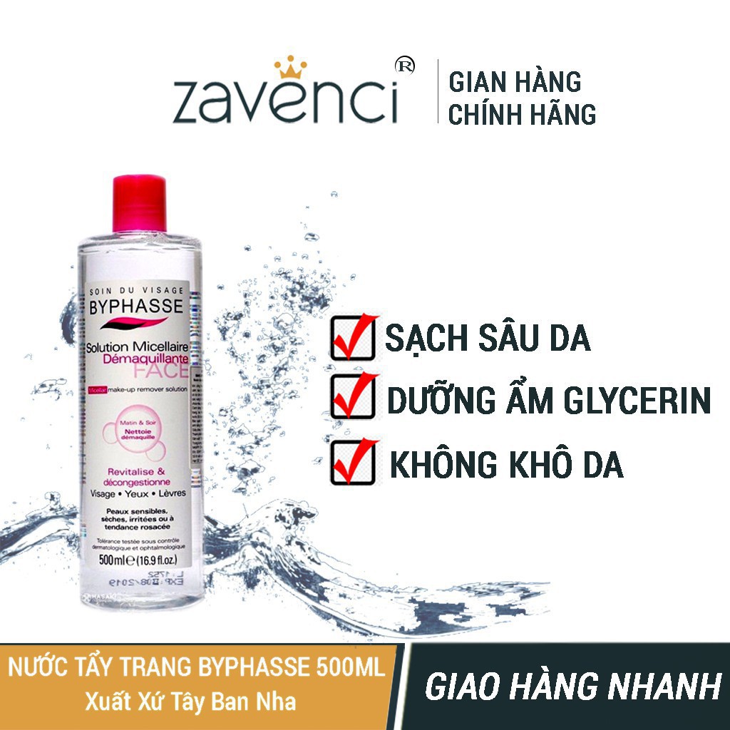 [BẢN NHẬP KHẨU] Nước Tẩy Trang BYPHASE Micellar Water Làm Sạch Sâu Phù Hợp Với Mọi Loại (Mẫu mới -500ml) | BigBuy360 - bigbuy360.vn