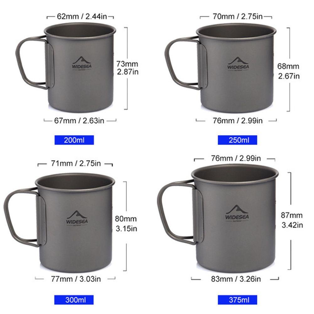 Cốc Titan Siêu Nhẹ Có Tay Cầm Có Thể Gấp Gọn Tiện Dụng Mang Theo Du Lịch Cắm Trại