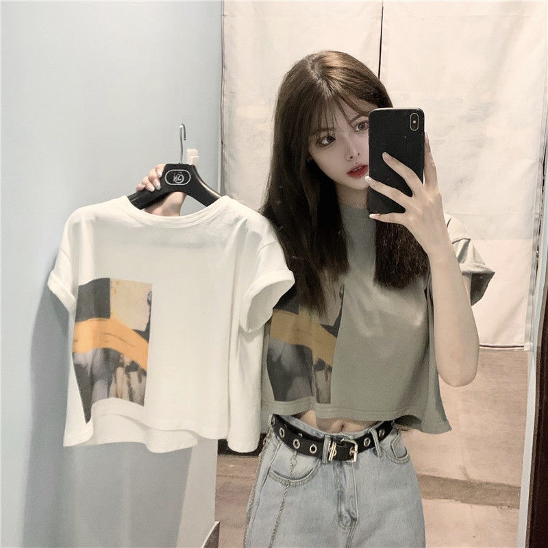 Short Sleeve T-shirt Women's Top Short Korean Style Loose Summer 2021 New tees