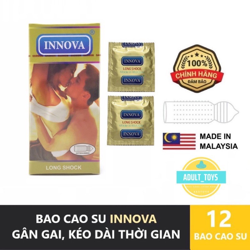 Bao Cao Su Chống Xuất Tinh Sớm Gân Gai INNOVA Vàng - 12 chiếc