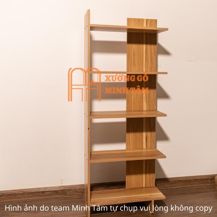 Kệ góc tường 5 tầng chất liệu gỗ MDF chống mốt mọt, phủ bóng, kích thước 120x50x20 cm l Kệ sách gỗ 5 tầng mdf tự lắp
