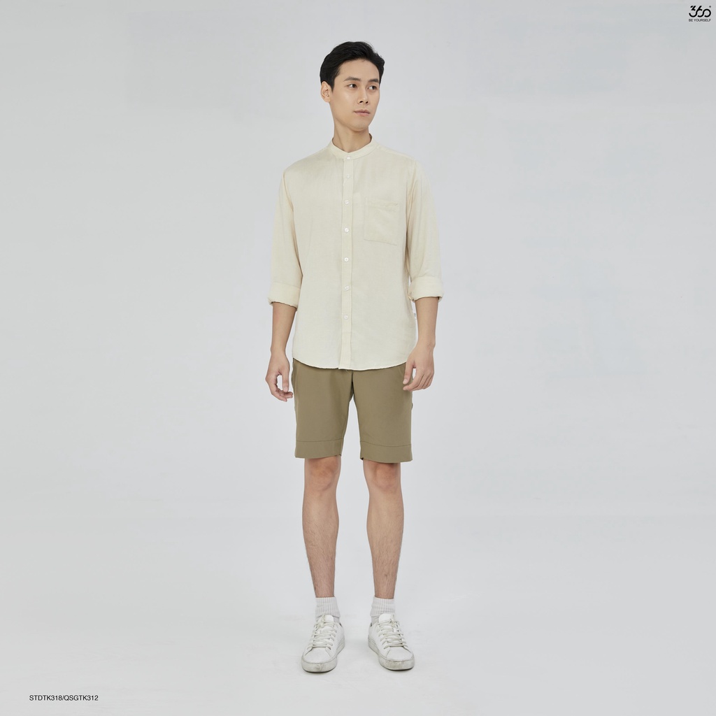 Áo sơ mi dài tay cổ tàu thương hiệu 360 Boutique chất liệu linen -STDTK318
