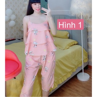 Đồ mặc nhà lửng phối viền siêu xinh