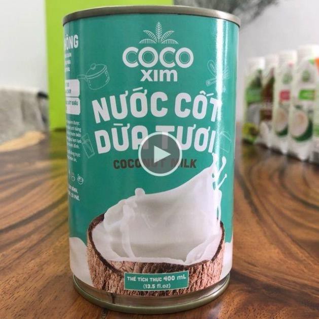 (Keto) Nước cốt dừa tươi Coco xim 400ml (uống ngay thơm ngon) - Healthy