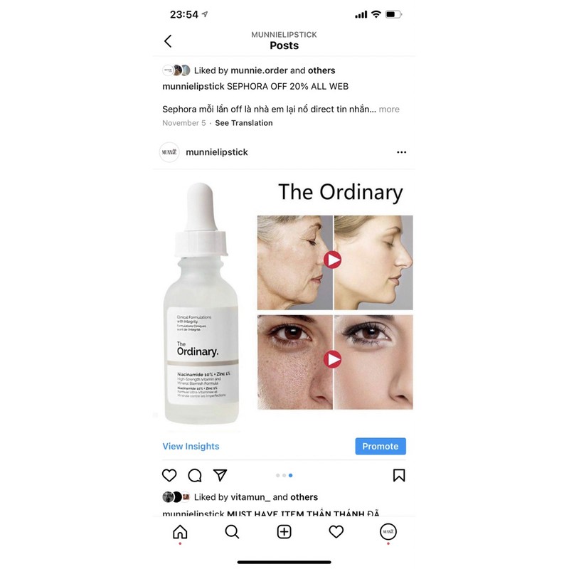 [Bill Sephora US] Tinh chất giảm mụn thâm The Ordinary Niacinamide 10% + Zinc 1%