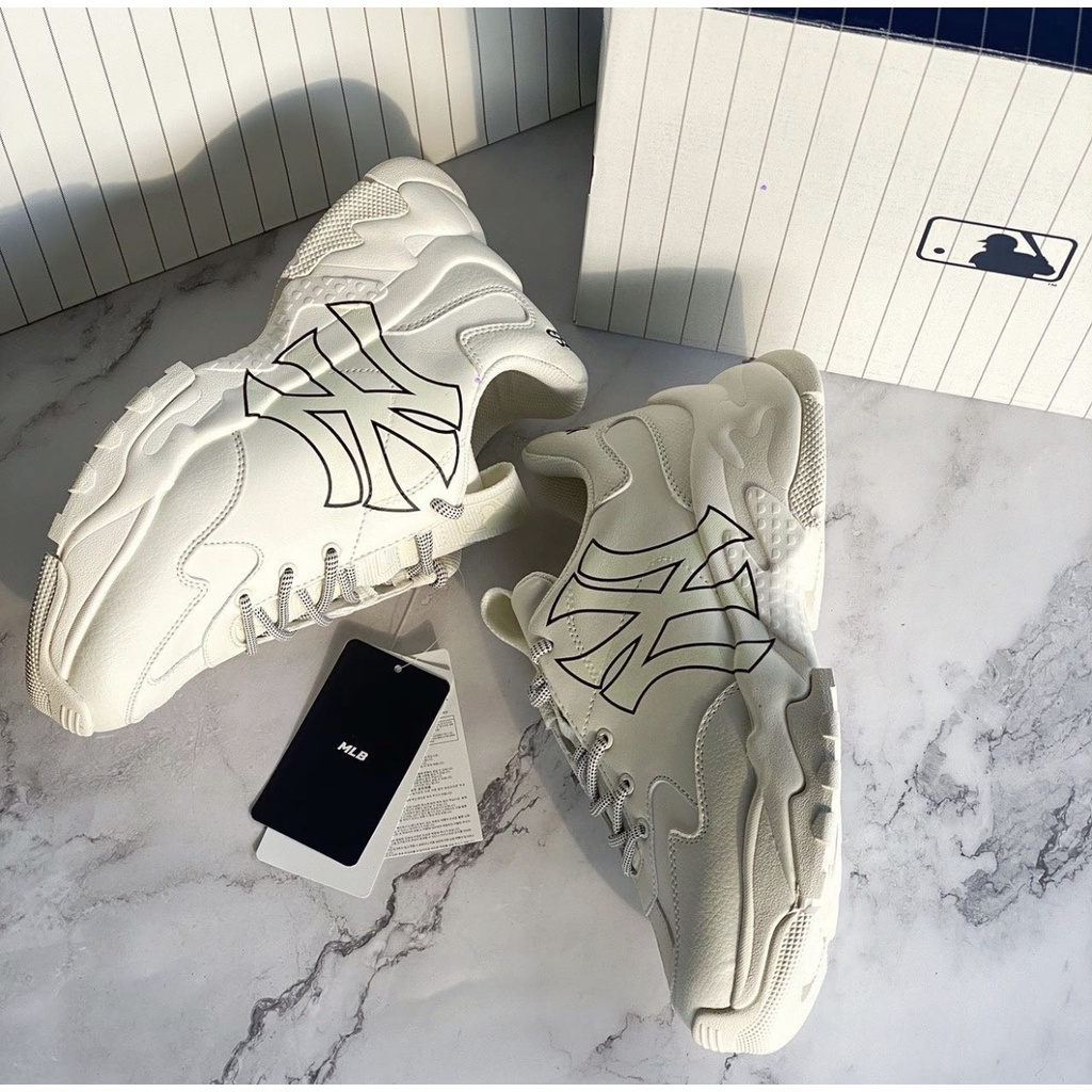 Giày Sneaker Thể Thao Nam Nữ MLB Bigball Chunky A NY Trắng