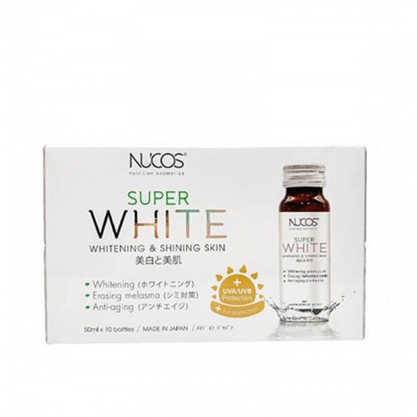 Collagen trắng da mờ thâm nám Nucos Super White 50ml x 10 chai