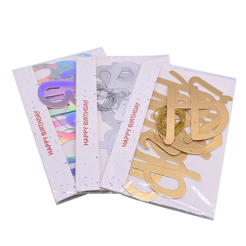 Banner Chữ Happy Birthday Màu Vàng Đồng Độc Đáo Trang Trí Tiệc Sinh Nhật