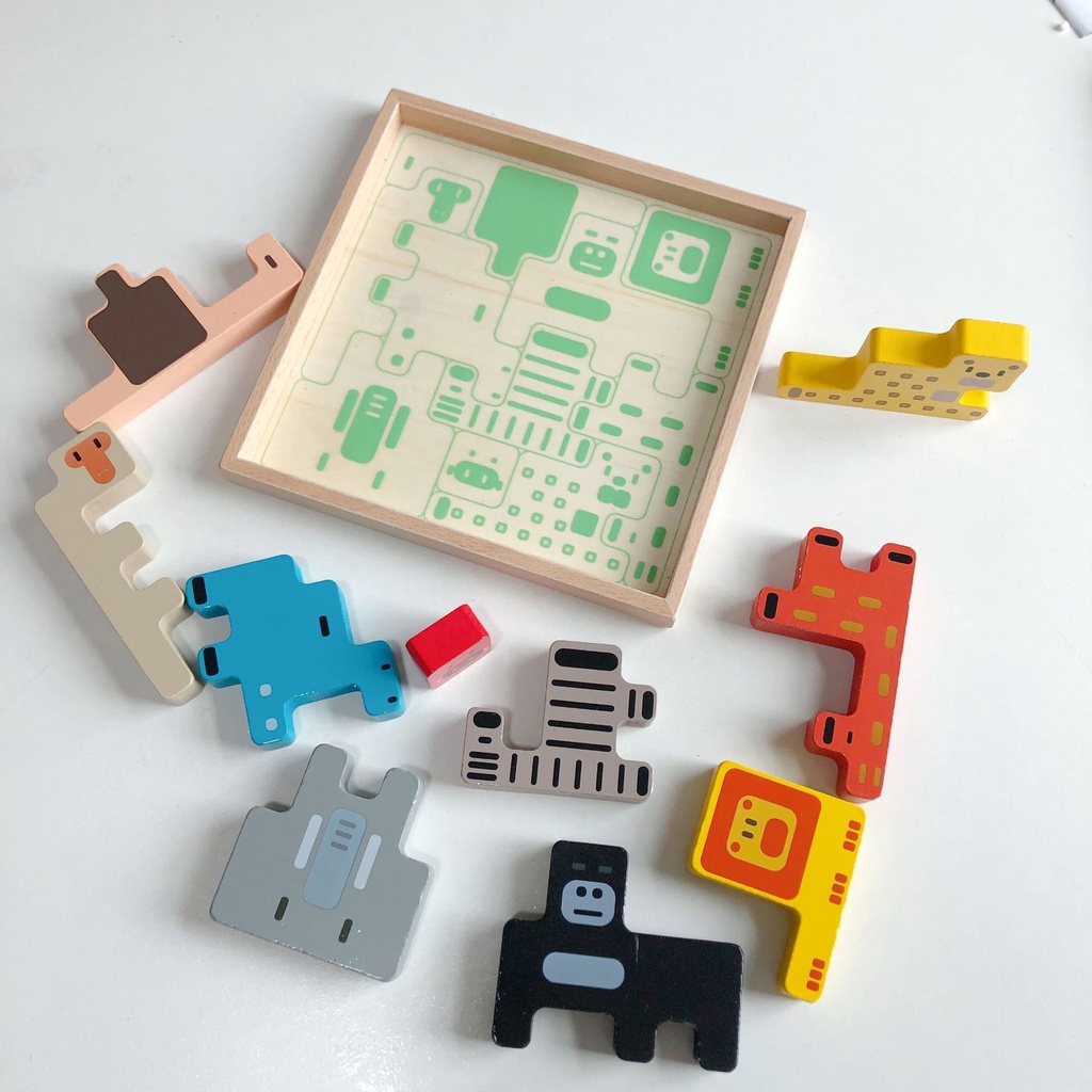 Bộ Đồ Chơi Xếp Hình Gỗ 3D Phát Triển Trí Thông Minh