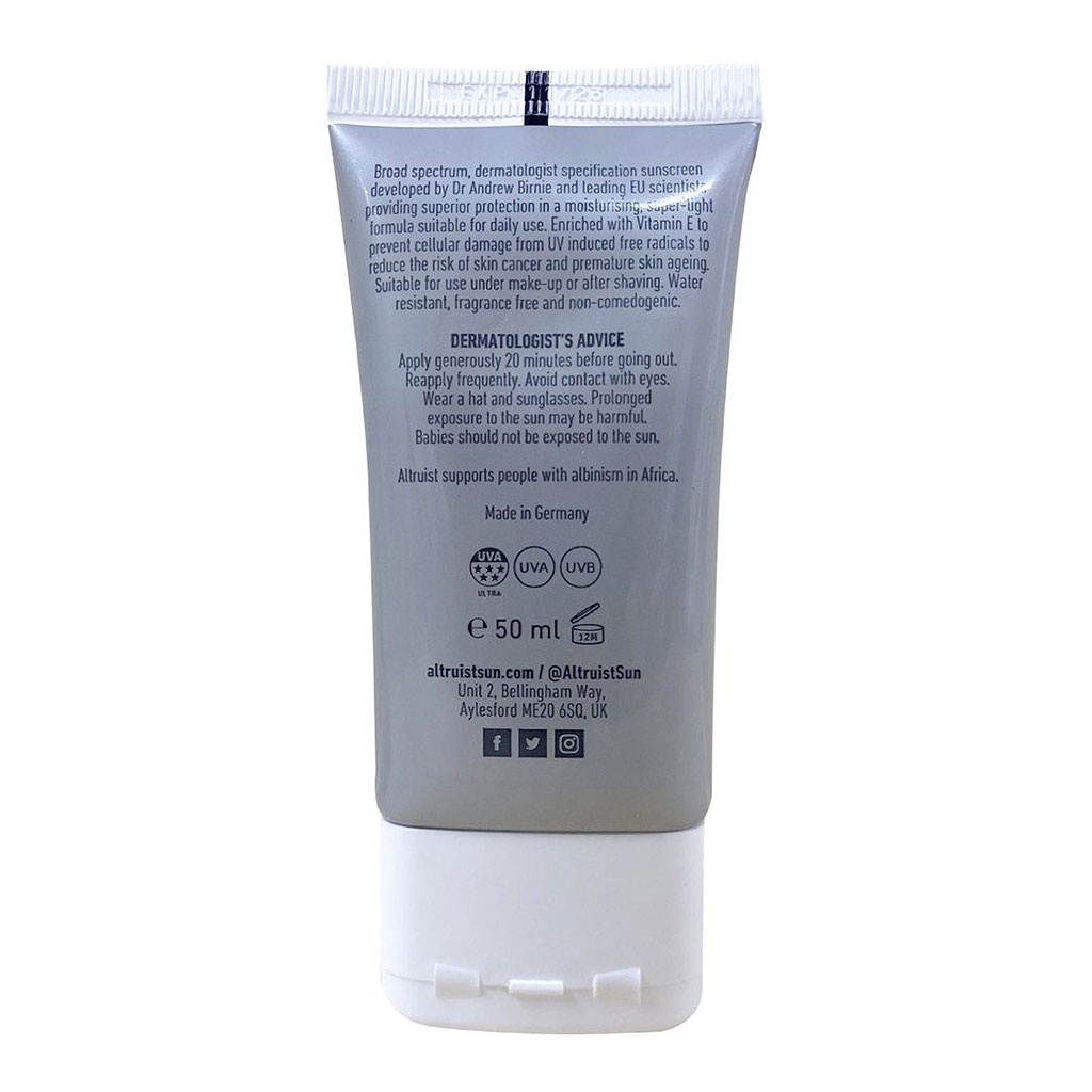 Kem Chống Nắng Da Mặt Altruist Dermatologist Sunscreen Face Fluid SPF 50+ Tuýp 50ml