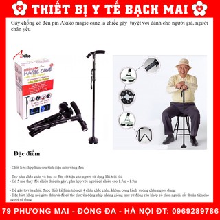 Gậy Chống Trượt gấp lại với 3 dẫn Có Đèn Pin Cho Người Già.