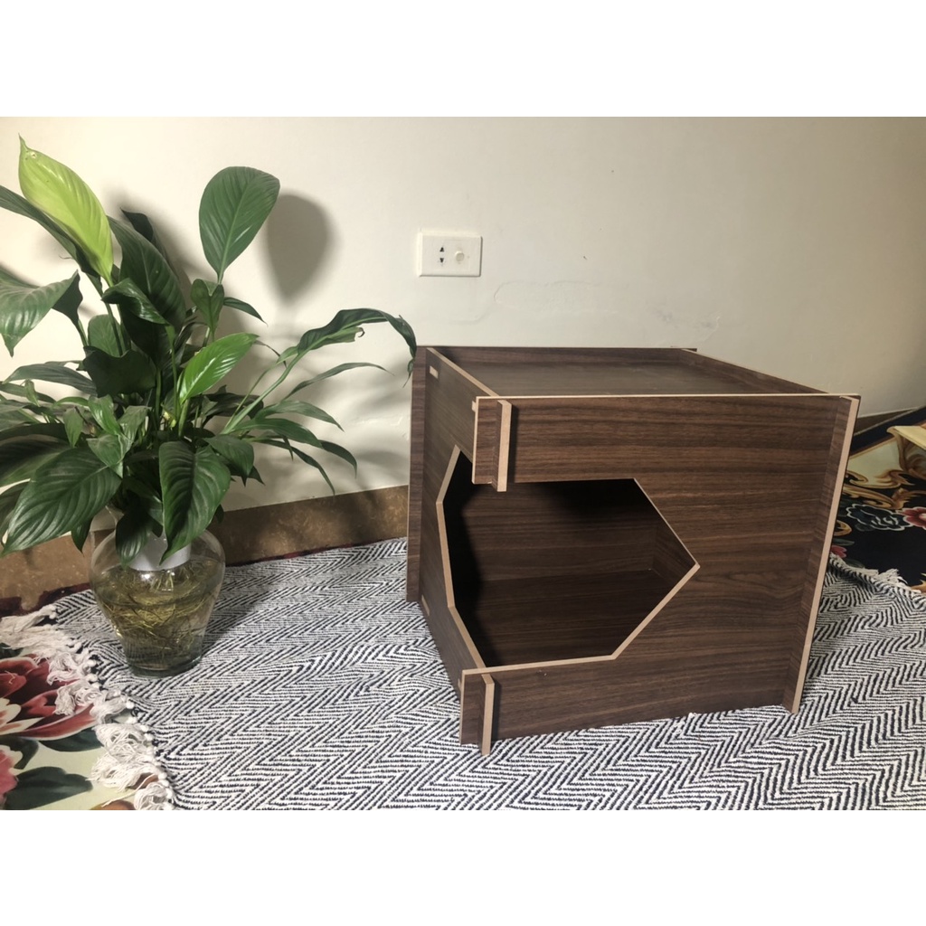 Nhà gỗ cho mèo Pet house Gỗ MDF 9mm Phủ melamin màu mẫu 4