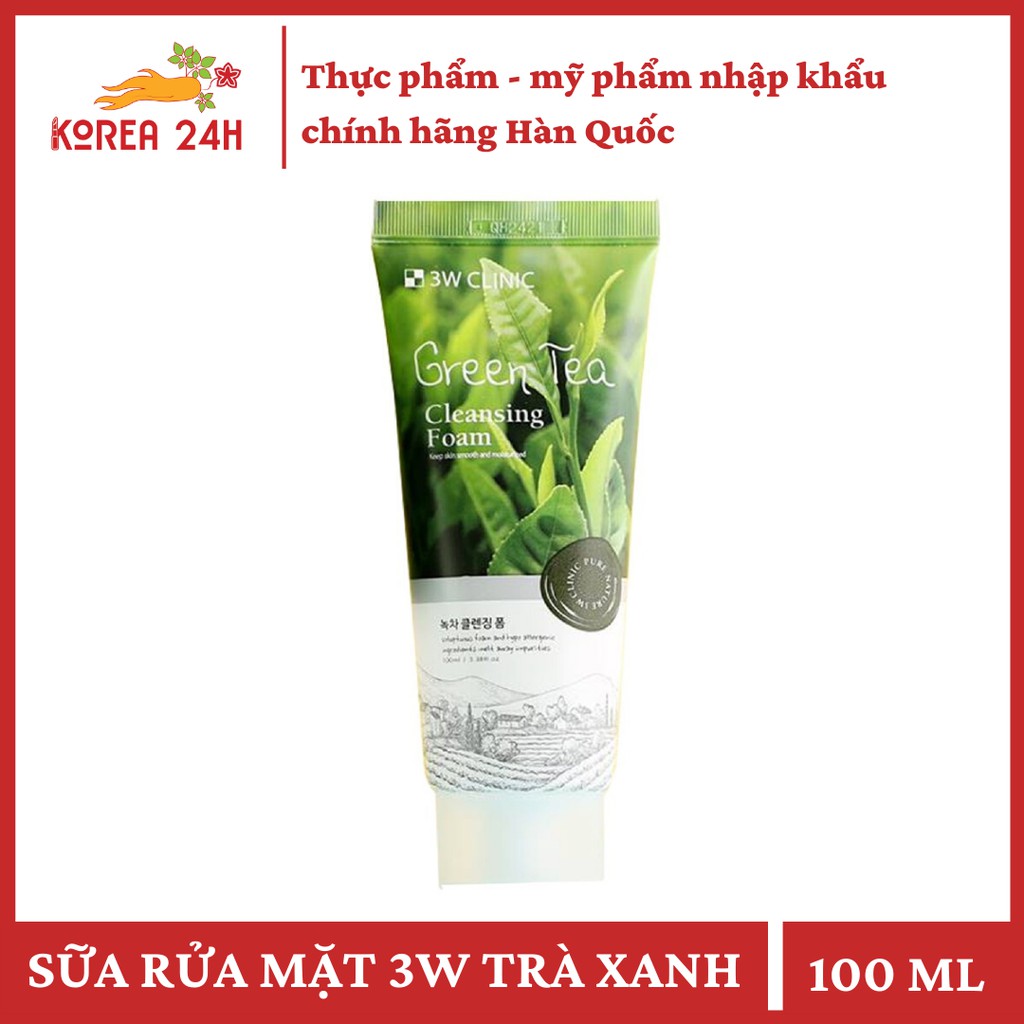 Sữa Rửa Mặt  3W Clinic Trà Xanh (100ml)