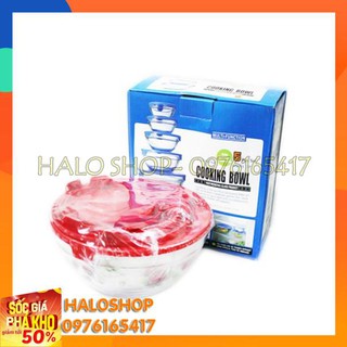 Bộ 5 Tô Thủy Tinh Có Nắp