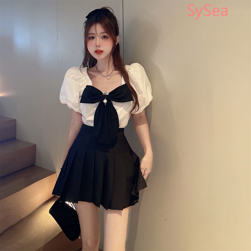 Áo Sơ Mi Phối Nơ Thời Trang Mùa Hè Pháp Dành Cho Nữ 1