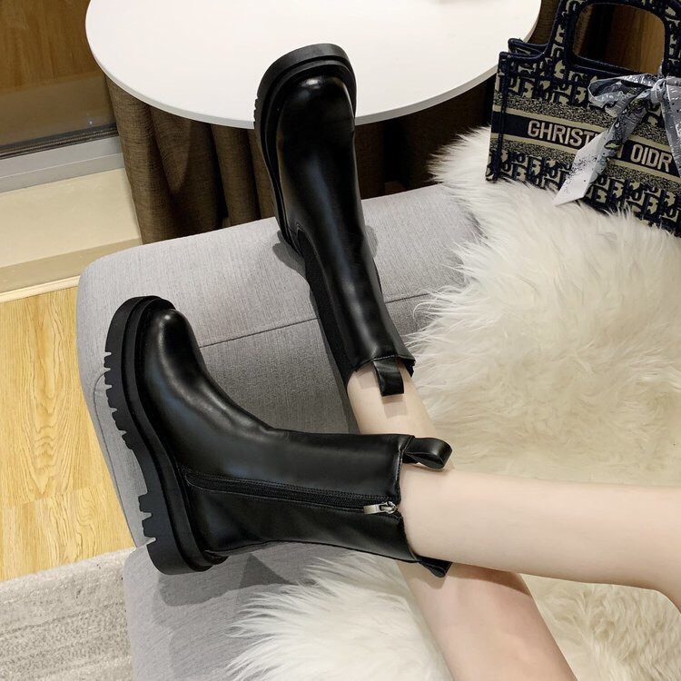 Giày Bốt Martin Đế Dày Cao 22cm  Mũi Tròn Thời Trang Cho Nữ