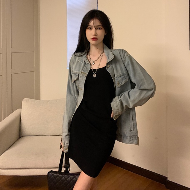 Hàng Có Sẵn! Đầm Dệt Kim Phối Dây Rút Gợi Cảm Thời Trang Mùa Hè Hàn Quốc Mới