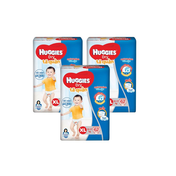 (Cộng 8 miếng) Bỉm/tã quần dán Huggies chính hãng đủ size NB56/S24/M78/L68/XL62/XXL56