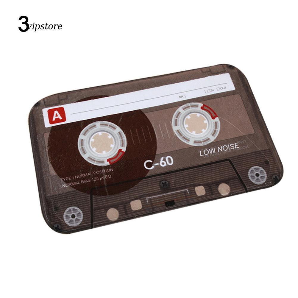 Thảm chùi chân hình băng cassette cổ điển 40x60cm dùng để trang trí nội thất