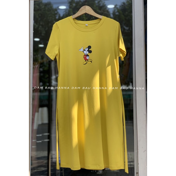 [TẶNG QUÀ- CÓ SIZE 80KG] Đầm bầu thun cotton lạnh dáng suông mặc nhà, mặc đi chơi , THUN COTTON cao cấp co dãn 4 chiềU