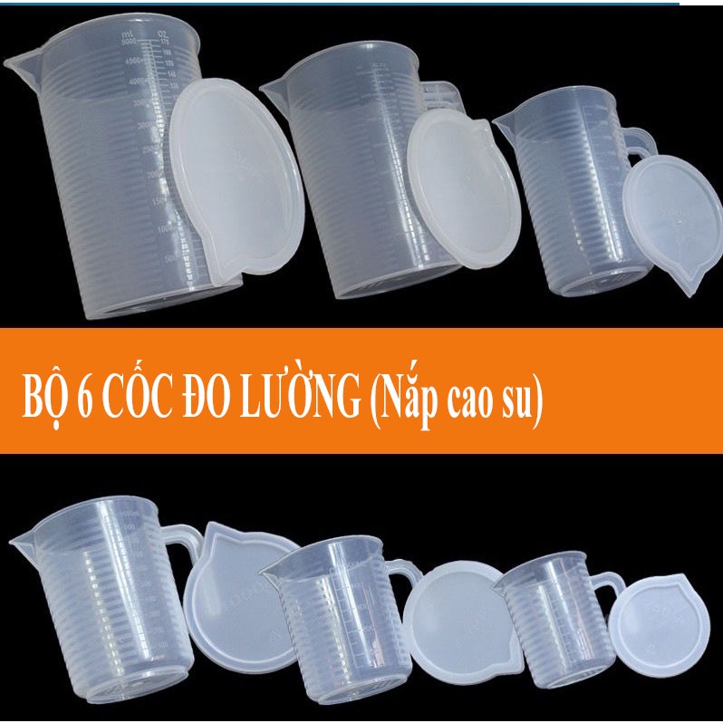 Ca đong 1L - 5L, cốc dong định lượng có nắp, không nắp đậy pha chế bằng nhựa chia vạch - Phù Thủy Pha Chế