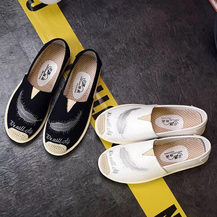 Giày lười họa tiết lông vũ cho nữ - MH14