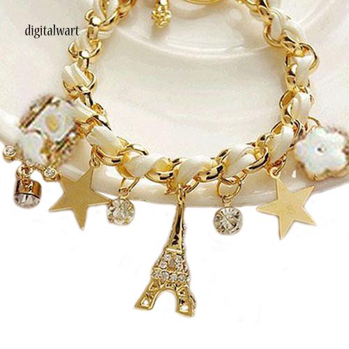 Vòng da nhân tạo đeo tay thiết kế mặt tháp Eiffel nhỏ nhắn xinh xắn dễ thương dành cho nữ | BigBuy360 - bigbuy360.vn